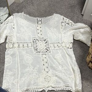 Delicate White Lace Blouse